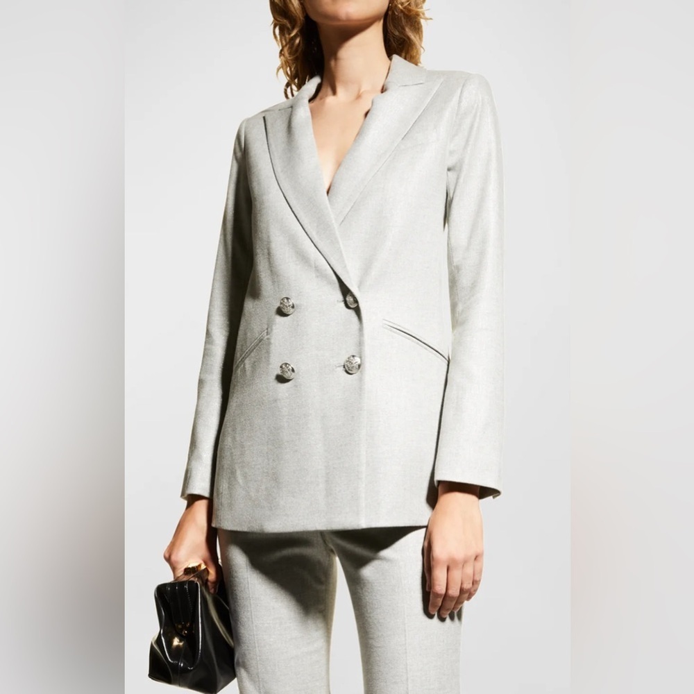 Veronica Beard ORIA DOUBLE-BREASTED DICKEY JACKET IN SILVER MULTI NWT